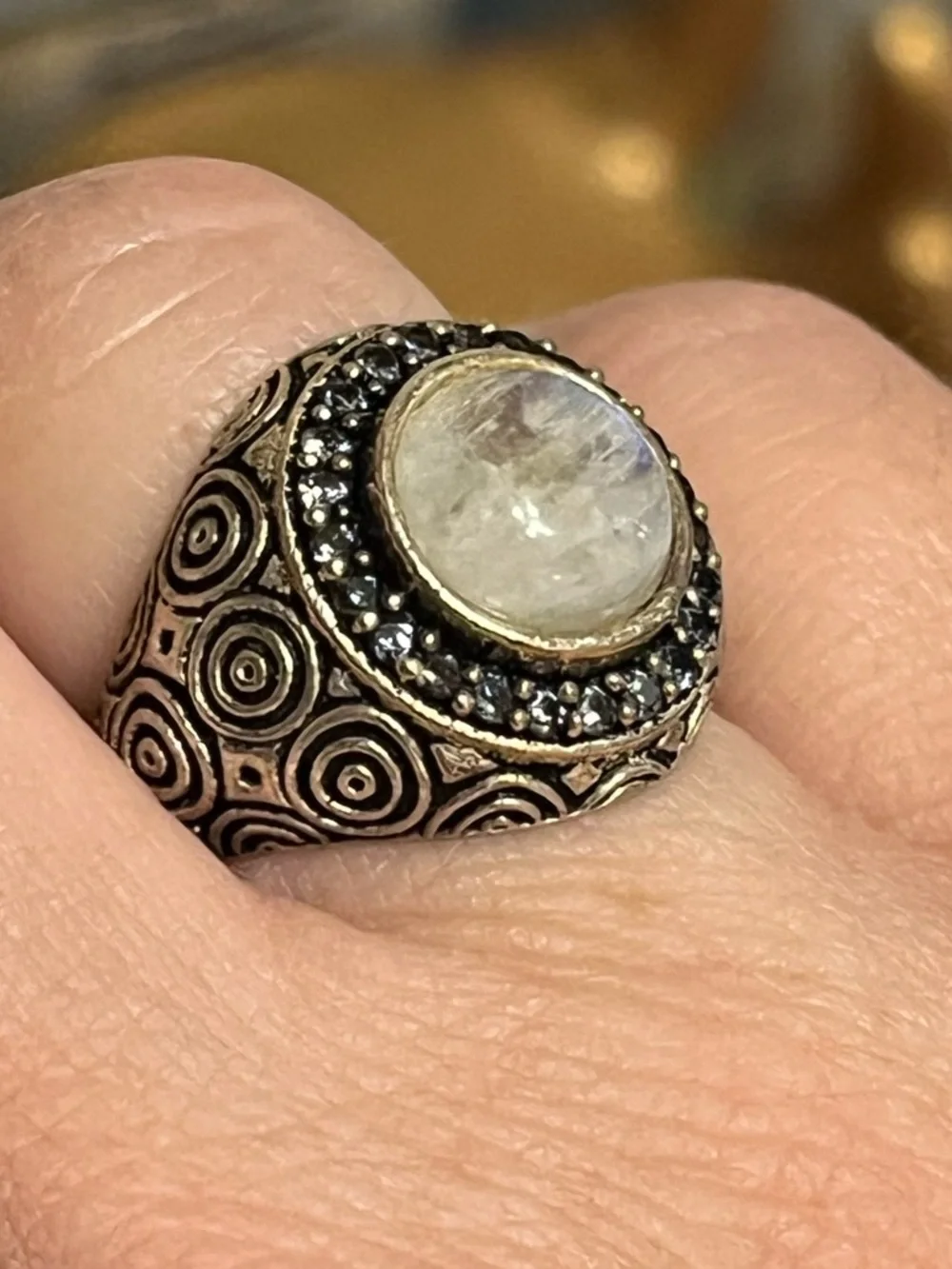 Moonstone Blue Topaz Ring